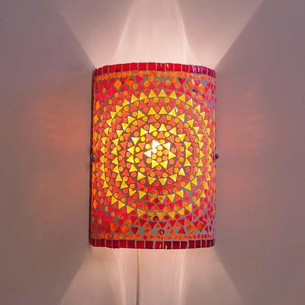 Oosterse wandlamp mozaïek - cilinder