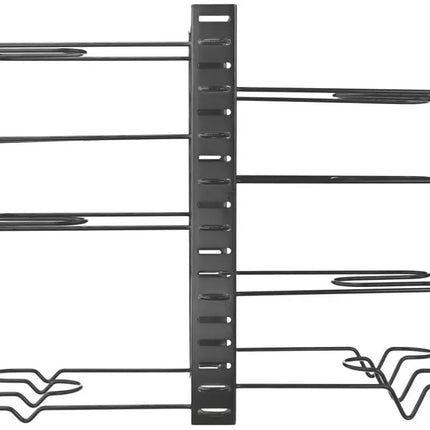 Pannenorganizer - 8 Verdelingen - Zwart - 47 x 20,5 x 38 cm - Opbergrek voor Pannen, Potten en Deksels
