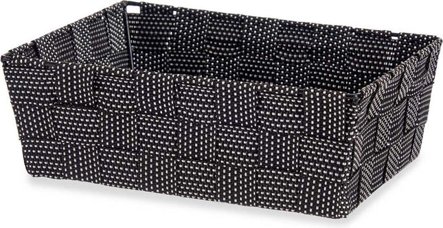 Kast/badkamer opbergmandjes zwart 24 x 20 x 8 cm