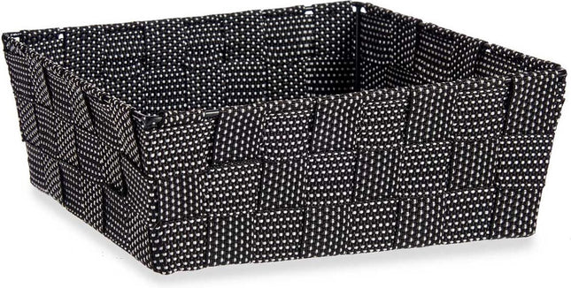 Kast/badkamer opbergmandjes zwart 24 x 20 x 8 cm