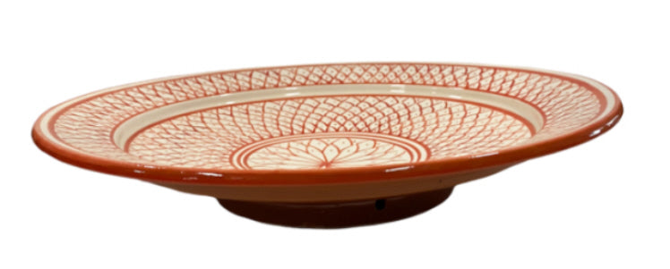 Plat marocain blanc-brun orangé 35 cm