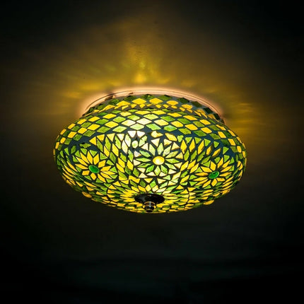Mozaïek plafonniere groen  Ø  25cm