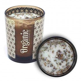 Organic Goodness geurkaars Palo Santo & cederhout – sojawas in glazen pot – foto 6