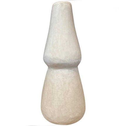 Handgemaakte keramieken vaas 30 cm – mat wit/crèmekleurig design