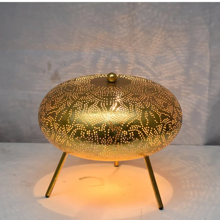 Oriëntaalse tafellamp filigrain style ufo - vintage gold