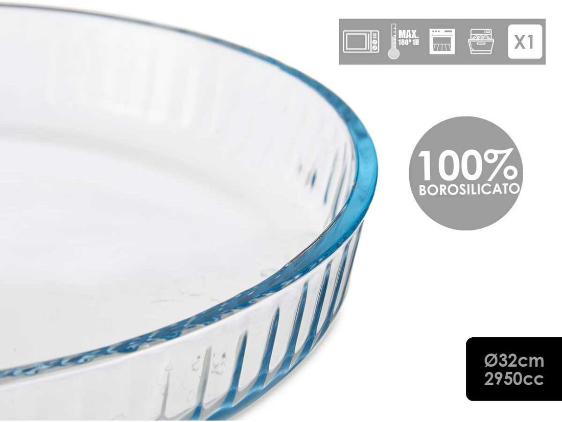 Plat à four Optica 25,5 x 4,5 x 25,5 cm Transparent Verre borosilicate