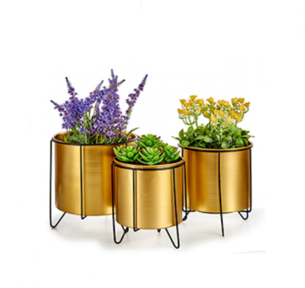 Plantenbak op poten goud