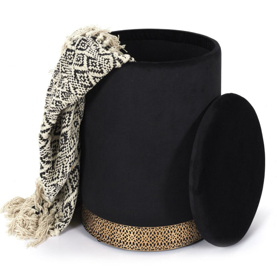 Pouffe coffre de rangement/repose-pieds de 40,5 x 29 cm