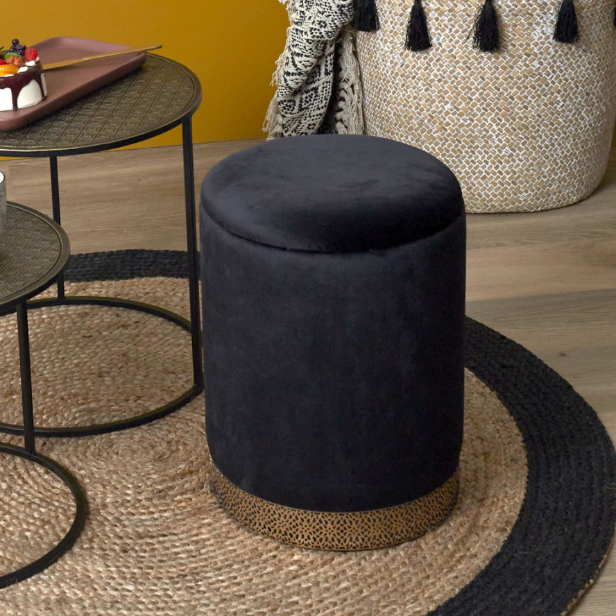 Pouffe coffre de rangement/repose-pieds de 40,5 x 29 cm
