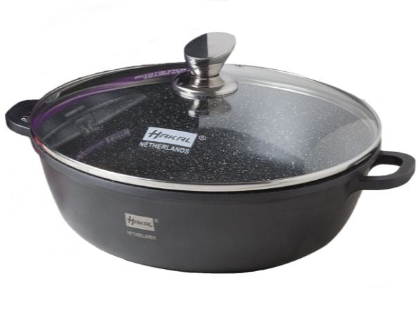 Hakal line lage braadpan met deksel – marmercoating, inductie, Ø 28 tot 40 cm – foto 2