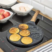 Kinghoff 1667 - Pannenkoekenpan gezichtjes - houten handvat - 26.5 cm