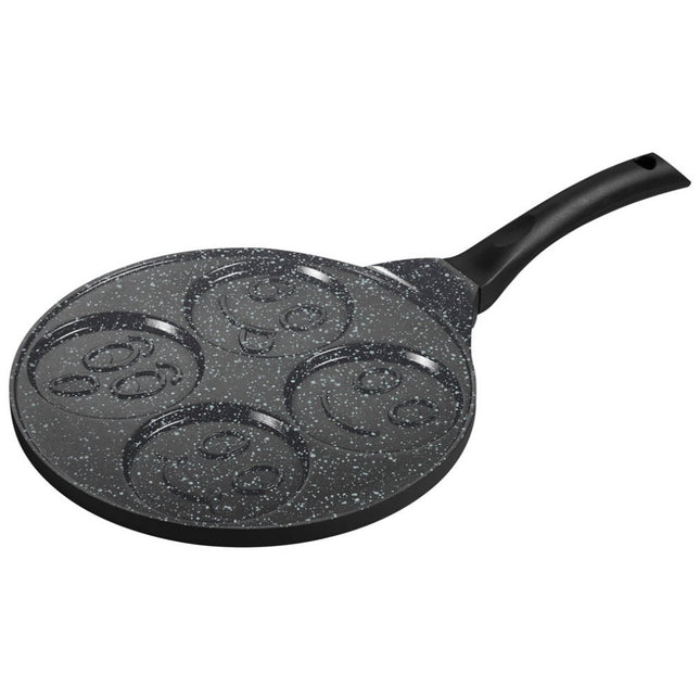 Crêpemaker - Pancake Maker 4 kop smily marmeren anti aanbaklaag