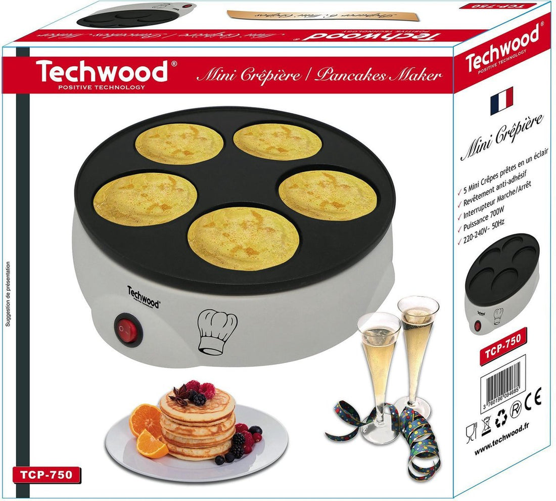 Techwood mini crêpe maker – voor 5 pancakes van Ø 8 cm, 700 W – foto 3