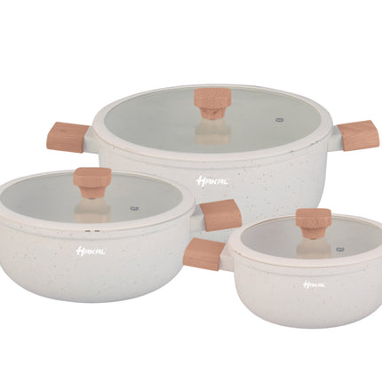 13 delige pannenset - Graniet, anti-aanbaklaag - Ergonomische Koudgrepen -  Alle Warmtebronnen -  kookgerei set met braadpan, soeppan steelpan