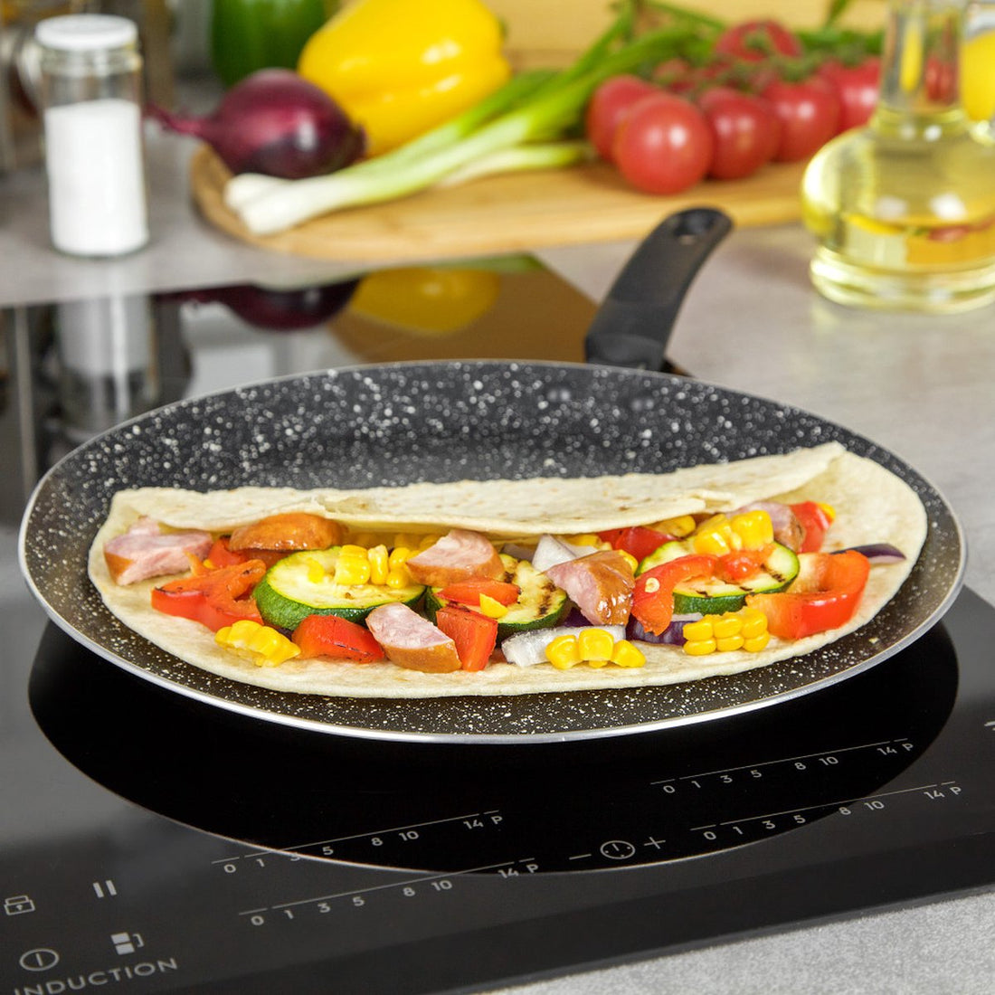 Kinghoff keramische pannenkoekenpan Ø 28 cm – ook voor inductie, zwart – foto 3