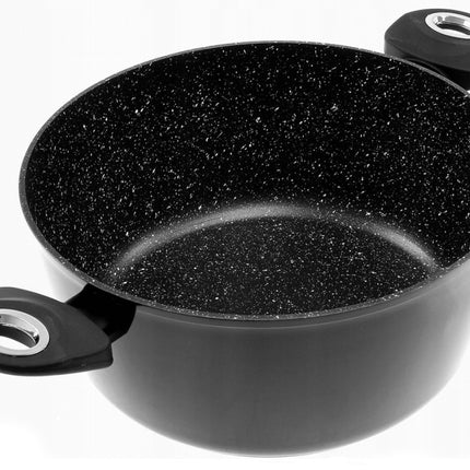 Pannenset - Kookpan - Inductie - 15 delig marmeren coating - Zwart