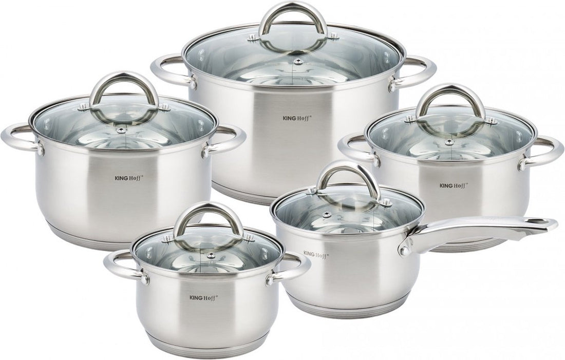 Batterie de cuisine Kinghoff - 10 pièces - Inox - Tous feux dont induction