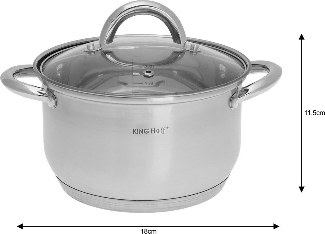 Batterie de cuisine Kinghoff - 10 pièces - Inox - Tous feux dont induction