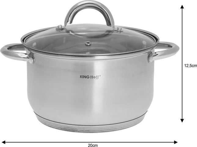 Kinghoff  Pannenset - 10 delig - RVS - Alle warmtebronnen