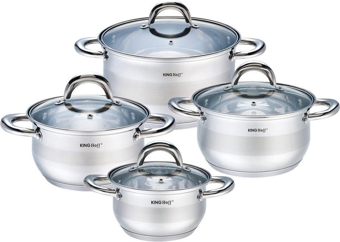 Batterie de cuisine Kinghoff - 8 pièces - Acier inoxydable - Tous feux