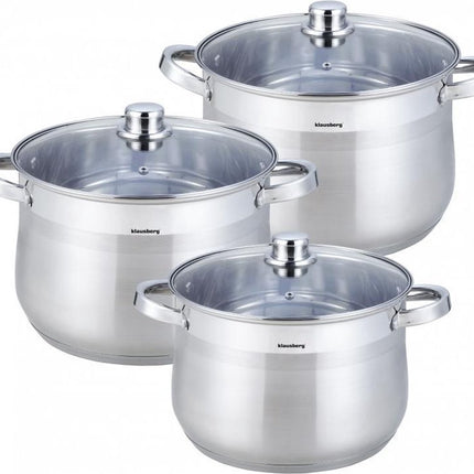 Pannenset - 3 delig - 7 - 8.6 - 10.7 liter