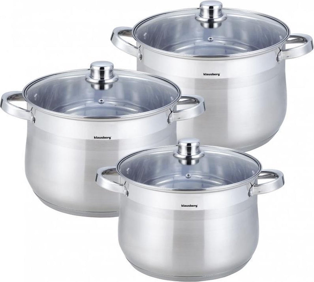 Set de casseroles - 3 pièces - 7 - 8,6 - 10,7 litres