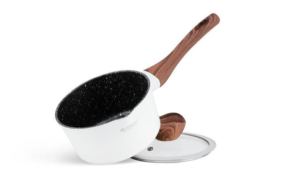 Batterie de cuisine de luxe de 15 pièces en aluminium forgé Edënbërg White Line