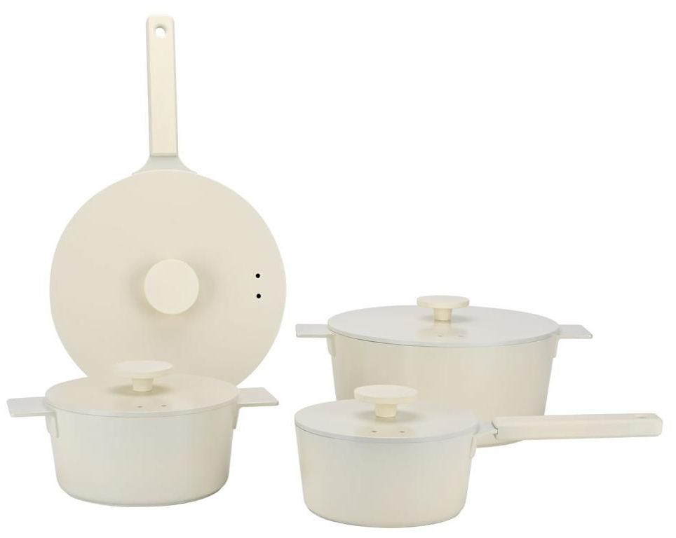 Pannenset 4-delig van gietaluminium met deksels en 3-delig kookgerei – foto 11