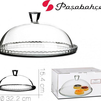 Pasabahce Taartplateau - met stolp -glas - 32cm