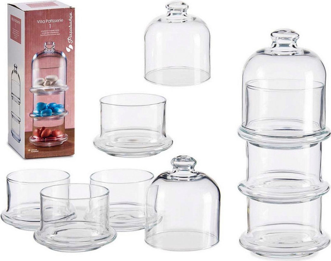 Pasabahce Villa Patisserie – Pot de Rangement en Verre Mini – 3 étages