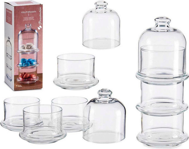 Pasabahce Villa Patisserie – Glazen Voorraadpot Mini – 3-laags