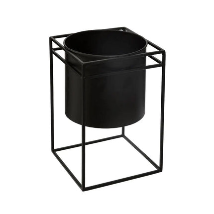 Plantenpotten - 2x - standaard - zwart - H25 en H40 cm