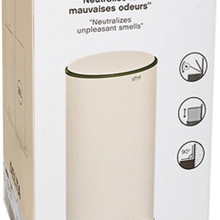 5Five Prullenbak/pedaalemmer Delta - beige - metaal - 30 liter - 39 x 33 x 62 cm - keuken afvalbak