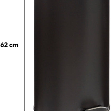 5Five Prullenbak/pedaalemmer Delta - antraciet - metaal - 30 liter - 39 x 33 x 62 cm - keuken