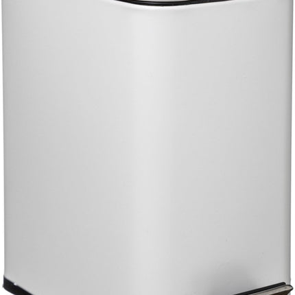 Prullenbak/pedaalemmer wit rvs metaal 5 liter - 14x29x30 cm