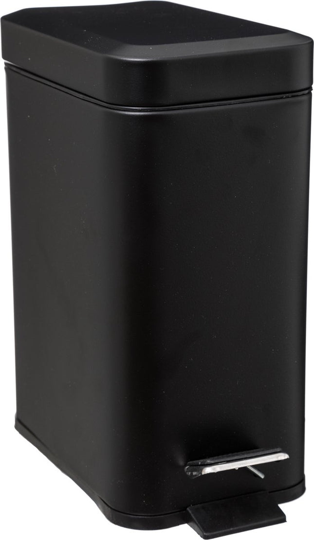 Prullenbak/pedaalemmer wit rvs metaal 5 liter - 14x29x30 cm
