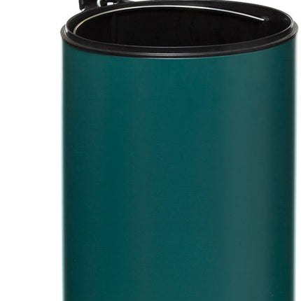 5Five prullenbak/pedaalemmer Bamboe - petrol blauw - metaal - 30 liter - 38 x 29 x 60 cm - keuken