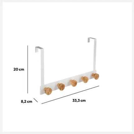Deur ophang kapstok - met 5 ophanghaken/knoppen