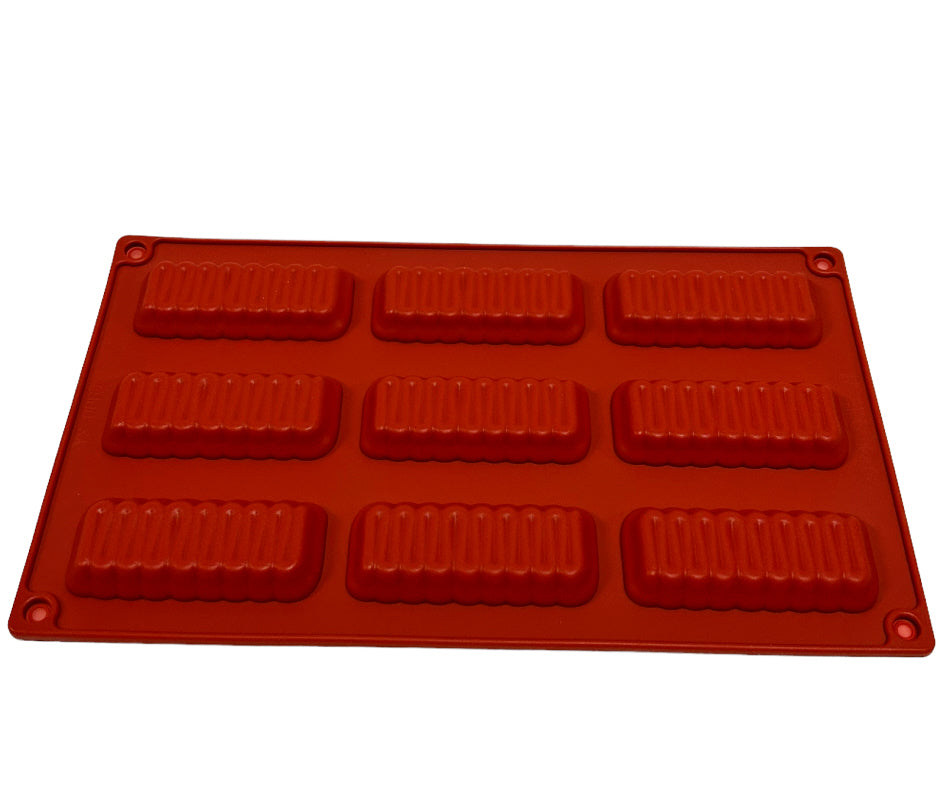 Silicone baking mold rectangular 9 cavities