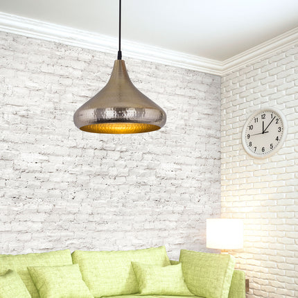 Plafondlamp druppelvorm goud/zilver vintage