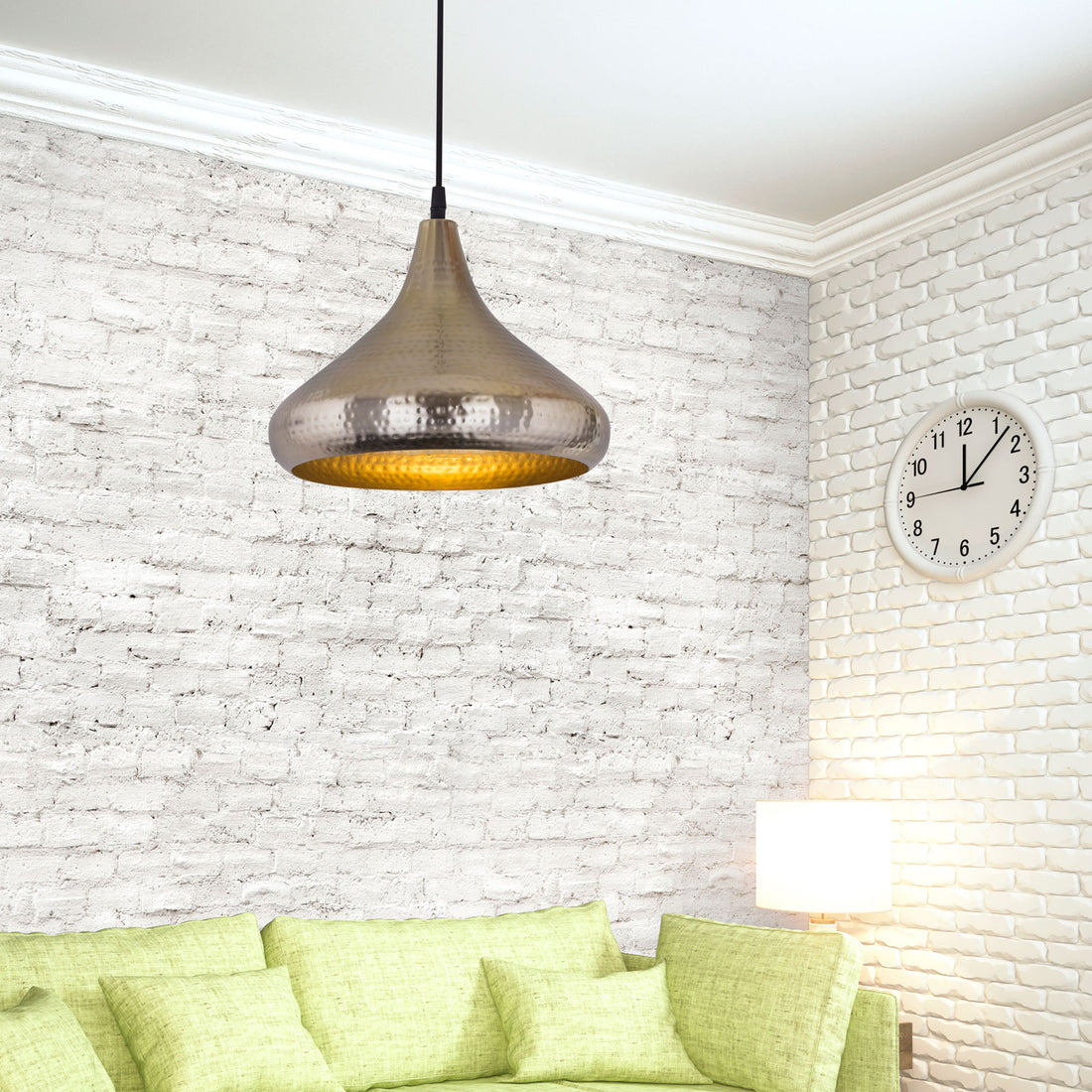 Teardrop ceiling light gold / silver vintage