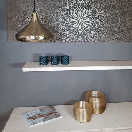 Plafondlamp druppelvorm goud/zilver vintage