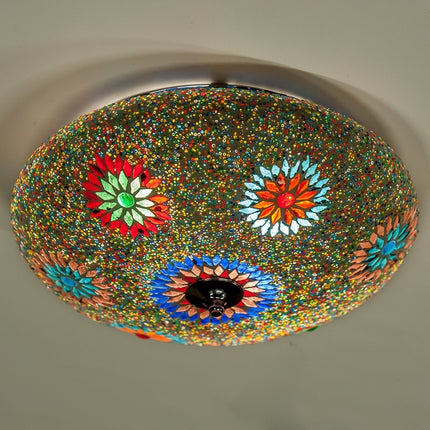 Oosterse plafonnière mozaïek - multi colour turkish design met kralen