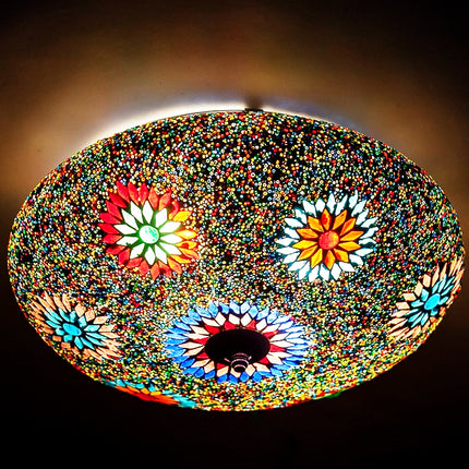 Oosterse plafonnière mozaïek - multi colour turkish design met kralen