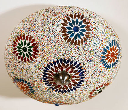 Oosterse plafonnière mozaïek - multi colour turkish design met kralen