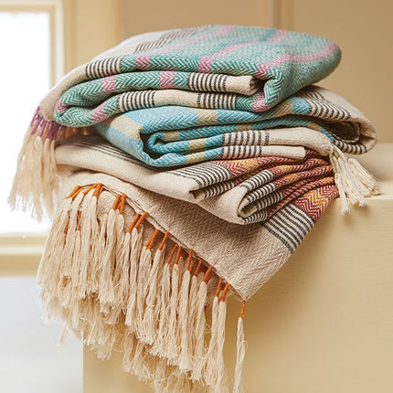 Oosterse katoenen Plaid kwastjes