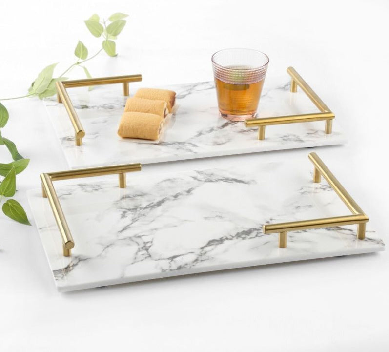 Melamine plateau - dienblad Marmer look 40 x 25 cm