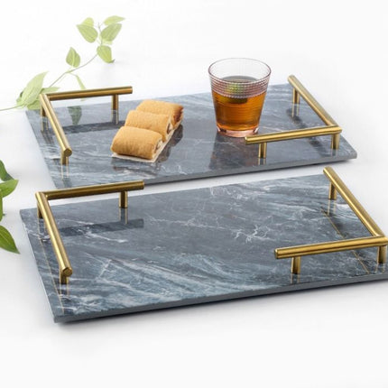 Melamine plateau - dienblad Marmer look 40x25cm