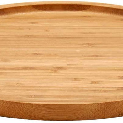 Platte serveerplank van bamboe rond 25 cm