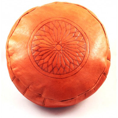 Marokkaanse Poef Donker Oranje Ø 50 Cm